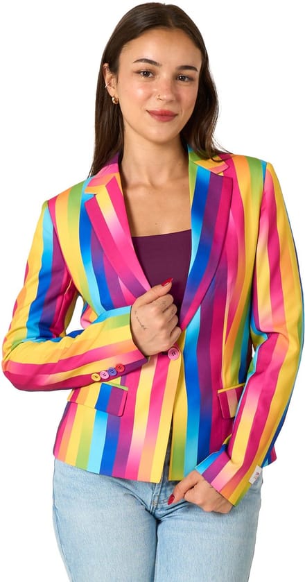 OppoSuits Rainbow Glaze Vrouwen Blazer - Dames Jasje - Regenboog - Maat EU44