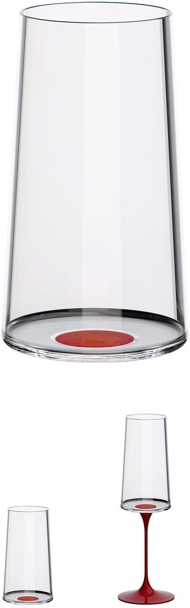 Trebonn SplitGlass - Longdrinkglas / Champagneflute - 320ml - Set van 2 - Rood