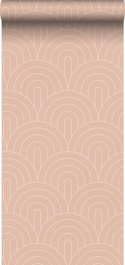 ESTAhome behang art deco bogen perzik roze - 53 cm x 10.05 m - 139218