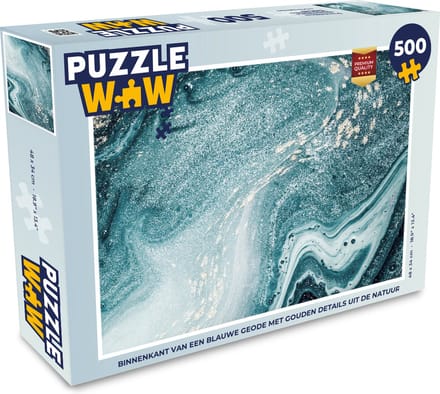 Puzzel Edelstenen - Blauw - Natuur - Marmer print - Abstract - Legpuzzel - Puzzel 500 stukjes