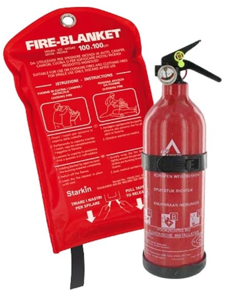 Brandblusser met manometer 1 kg met blusdeken