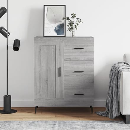 vidaXL - Dressoir - 69,5x34x90 - cm - bewerkt - hout - grijs - sonoma - eikenkleurig