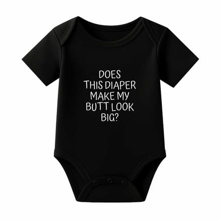 Romper Does this diaper make my butt look big? - zwart - korte mouw