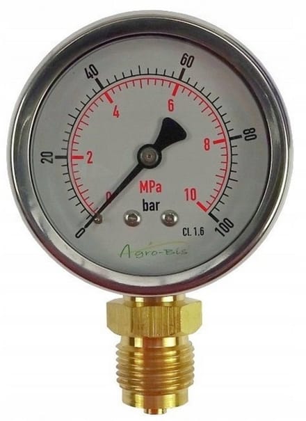 Agrobis - Manometer - 1/2" Aansluiting - 63mm Diameter - 0-100 Bar