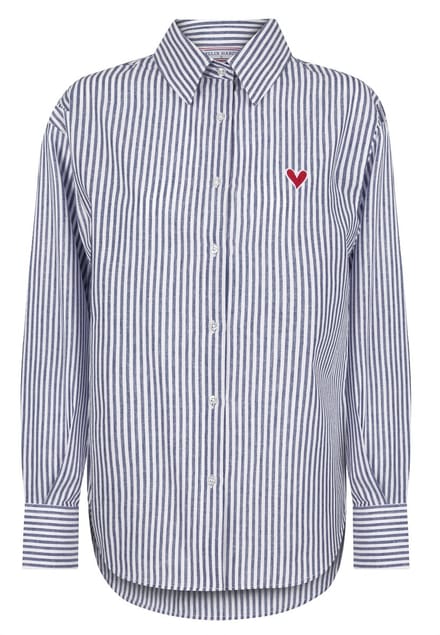 Felix Hardy Overhemd - Oversize Blouse - Poplin Katoen Linnen - Lange Mouw Dames Navy - M