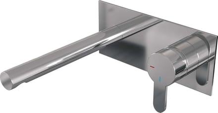 Brauer Chrome Edition inbouw wastafelmengkraan met rechte uitloop en afdekplaat model D1 chroom