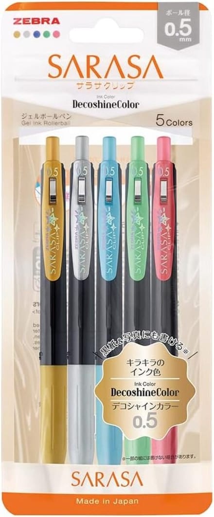 Zebra Sarasa Clip 0.5mm Deco Shine Color 5 Color Set
