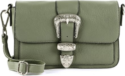 FREDsBRUDER Leren Schoudertas Kesey Flapover Crossbody Sage Kaki