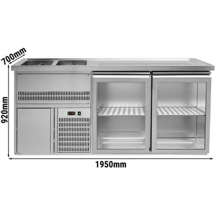 GGM Gastro Biertheke Premium PLUS - 1950x700mm - 2 Glastüren
