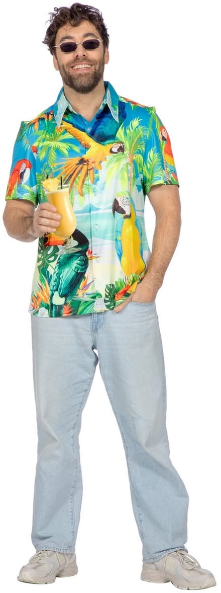 Hawaii Shirt Papegaai Heren - Maat M-50