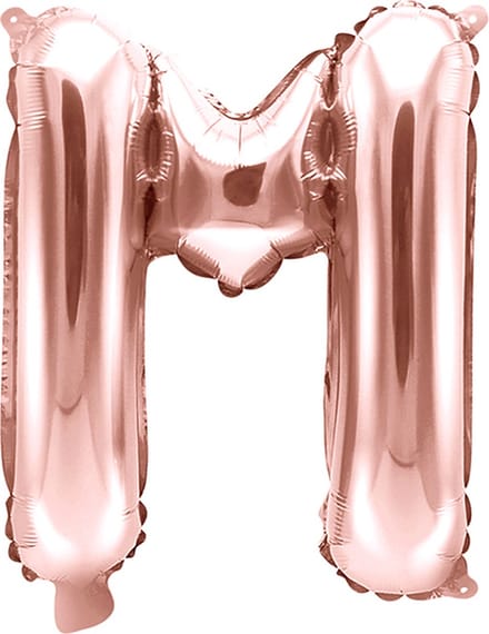 Partydeco - Folieballon Rose Gold Letter M (35 cm)