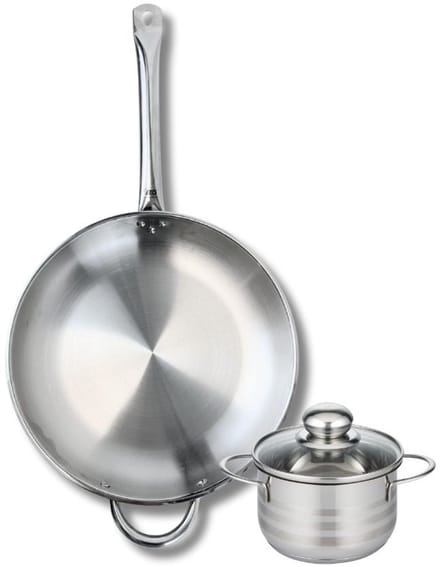 Set van 1 Koekenpan 32 cm en 1 braadpan 14 cm Elo Profi Brillant