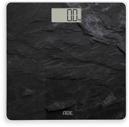 Digitale Personenweegschaal Amina Slate Black 30x30cm- Incl. 2x Aaa- Lcd Displa