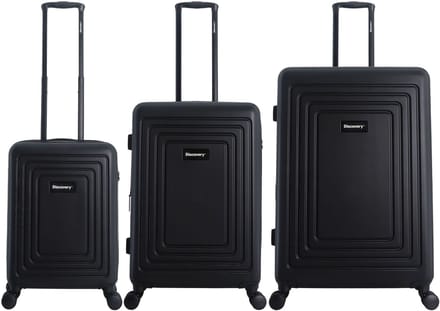 Discovery Coast Harde Koffer set / Trolley set / Reiskoffer set - (S/M/L) - Zwart - Zwart / Set
