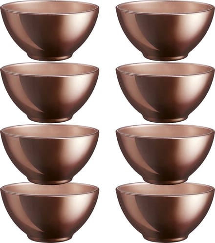 Luminarc Kommetjes/schaaltjes voor dessert/ontbijt - 2x - Glas - D13 x 6 cm - Chocolade bruin