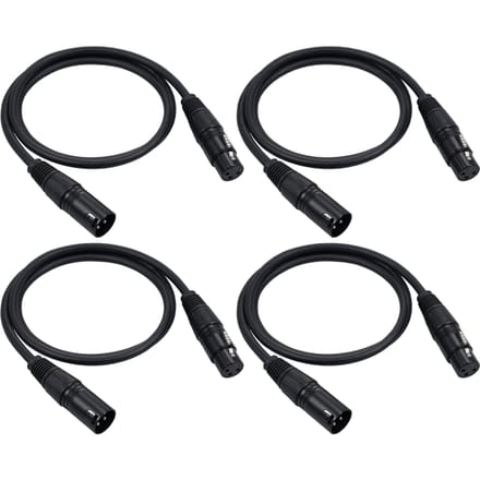 DMX512 Signaalkabel Canon Kabel/Microfoonkabel/Microfoonkabel XLR Kabel Zwart 100cm&4pcs