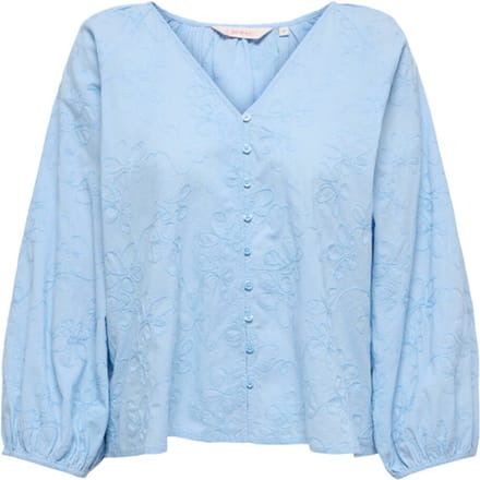 ONLY - ONLZION 3/4 V-NECK EMB TOP WVN - Dames - Blouses