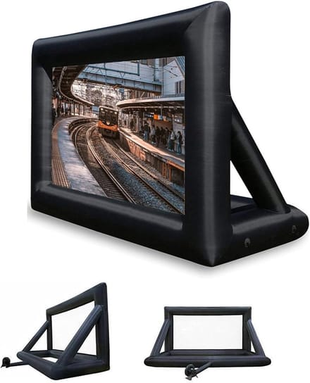 Opblaasbaar Projectiescherm - Buitenscherm Films - Thuisbioscoop Creëren - Snel Opblaasbaar - 48 Meter - Wit