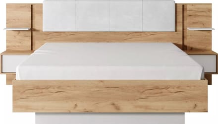 Vente-unique Bedframe fluweel natuurlijk licht, wit 160 x 200 cm