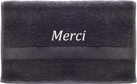Handdoek - Merci - 100x50cm - Grijs