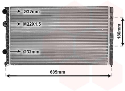 Van Wezel - RADIATOR VOOR VW PASSAT B3 1988-1993 1H0121253L