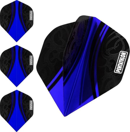 ABC Darts - Dart Flights Pentathlon - Tribal blauw - 10 sets