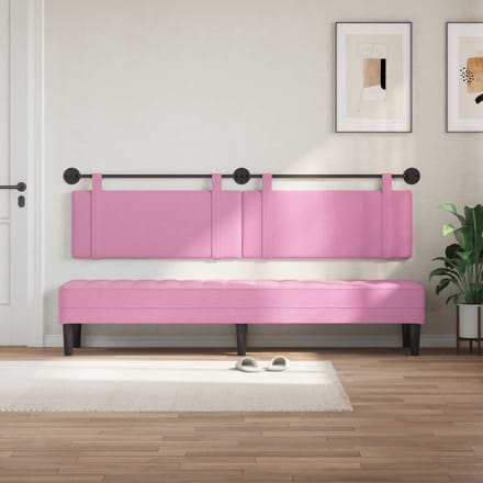 vidaXL - Hangend - hoofdbord - Roze - Stof
