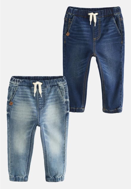Next - Jongens - Jogger-jeans met comfortabele stretch 2 -pak - Blauw