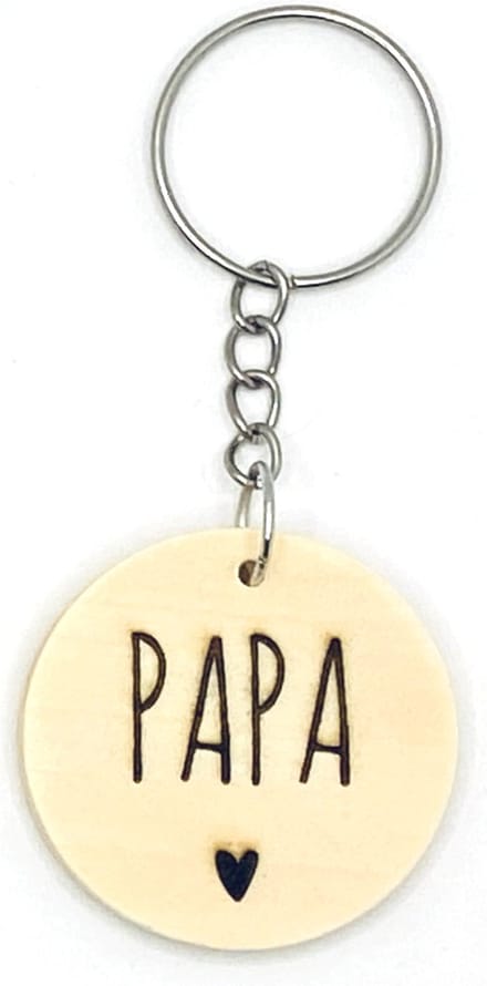 Sleutelhanger van hout | PAPA | cadeautje voor vaderdag / vader | vaderdagcadeau
