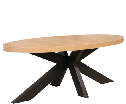 Salontafel ovaal melamine lichtbruin Denzel 120cm ovale bijzettafel side table