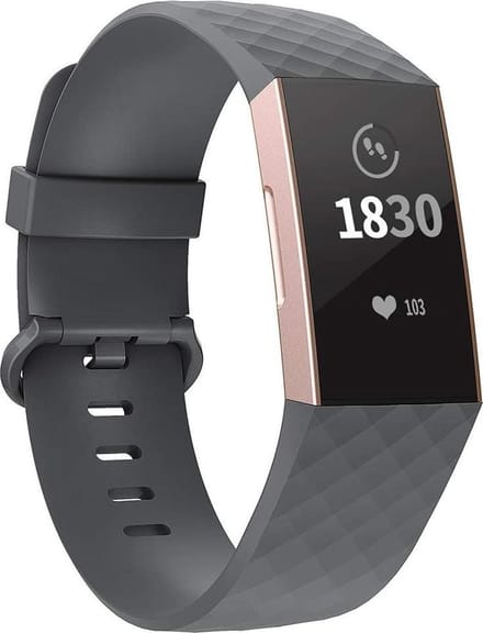 YPCd® Siliconen bandje - Fitbit Charge 3 - Grijs - Large