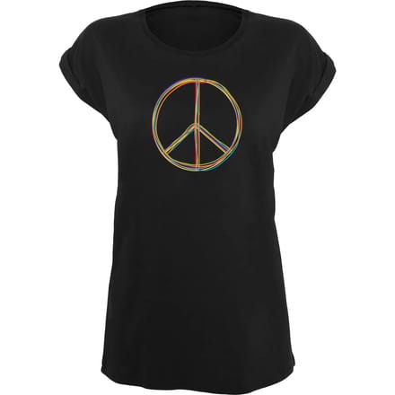Basis T-shirt voor dames Merchcode Peace_Multicolor