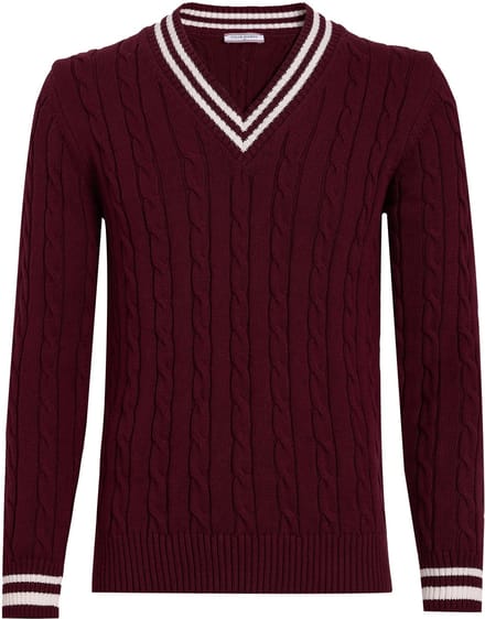 Felix Hardy V Hals Trui - Pullover - Sweater - %100 Katoen Heren Bordeaux - M