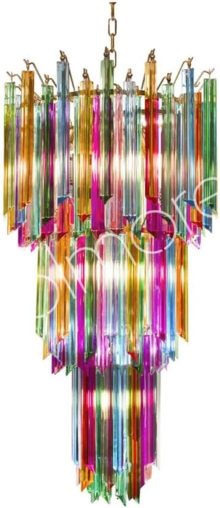 Colmore by Diga - Lamp Kroonluchter Pegels Glas Multicolor 50 x 50 x 97 cm