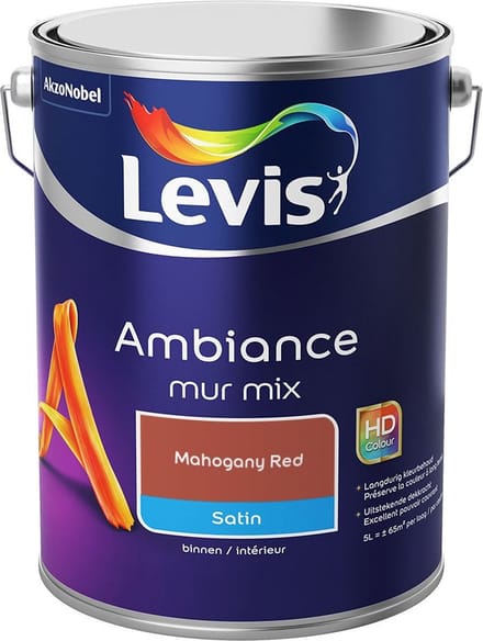 Levis - Ambiance Mur Satin Mix - Mahogany Red - Mengverf - 5 L