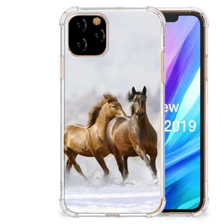 Back Cover voor Apple iPhone 11 Pro Case Anti-shock Paarden