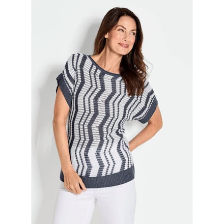 Pullover - marine / gedess. - Gr. 21 van Goldner Fashion