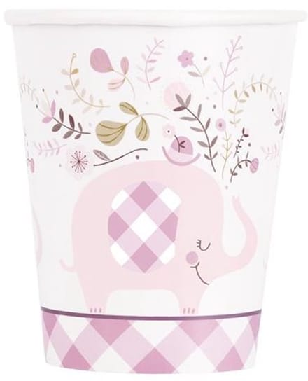 Bekers Floral Elephant Roze 25cl 8st
