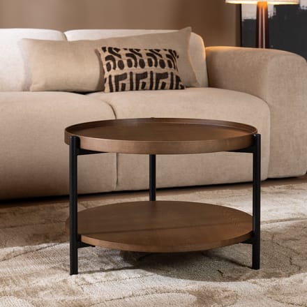 Bronx71® Salontafel Rio Ø58 cm rustiek eiken - Salontafel rond
