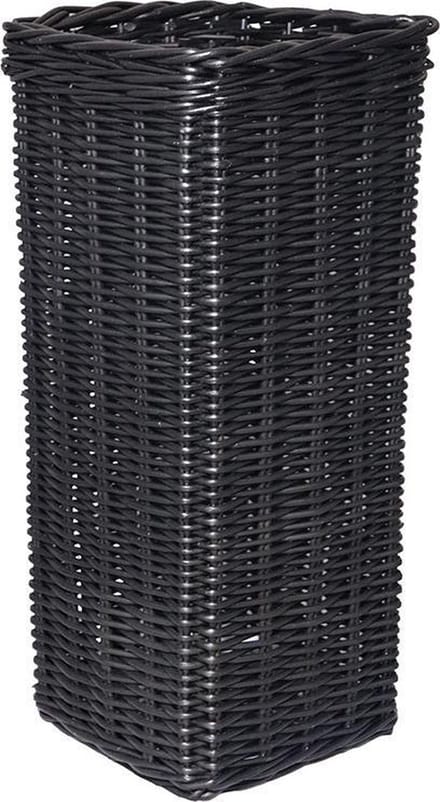 Vierkante Rieten Paraplumand Zwart - 30x30xH70 cm