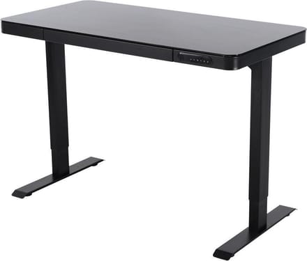 IVOL Elektrisch verstelbaar bureau 120x60 cm - thuiswerkplek - Glas zwart