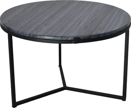LOFT42 Marble Round Bijzettafel Zwart - Metaal - Marmer - Ø60x38