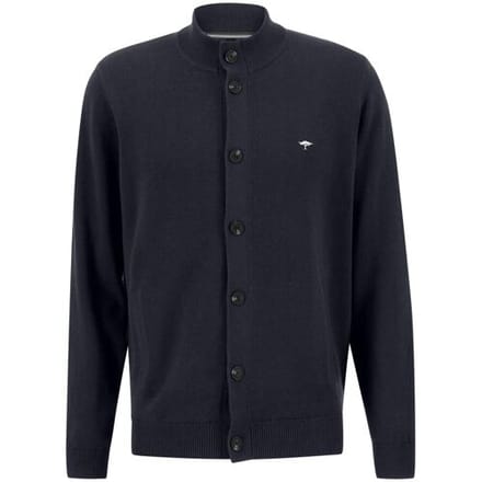 Fynch-Hatton Vest Wool Cotton Cardigan Buttons Navy / male