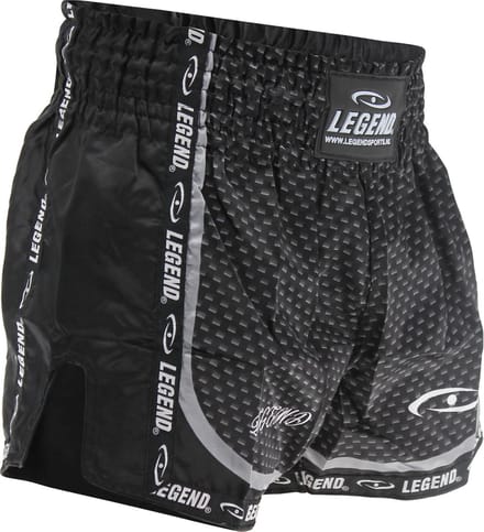 Kickboks Broekje Kind/Volwassene Carbon Black Satijn 8-11 jaar