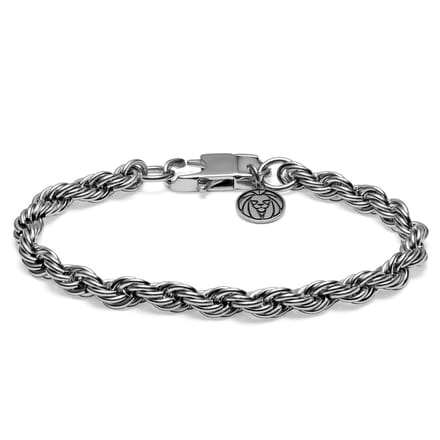 Corwin Amager Zilverkleurige 6 mm Touwketting-armband