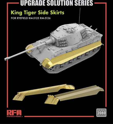 Rye Field Model Modelbouwdecoratie - 2080 King Tiger Sideskirts - Upgrade Solution-serie Photo-etch