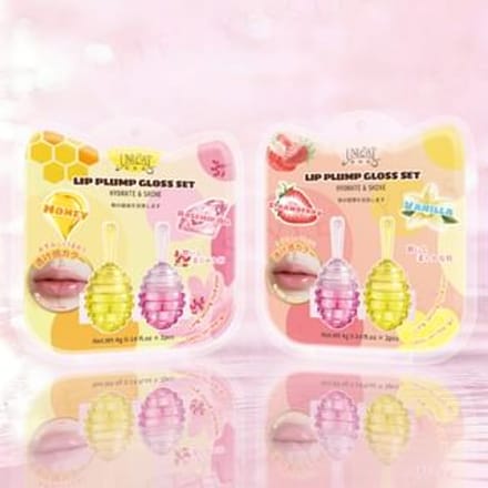 UNICAT - Lip Plump Gloss Set Strawberry + Vanilla - 4g x 2