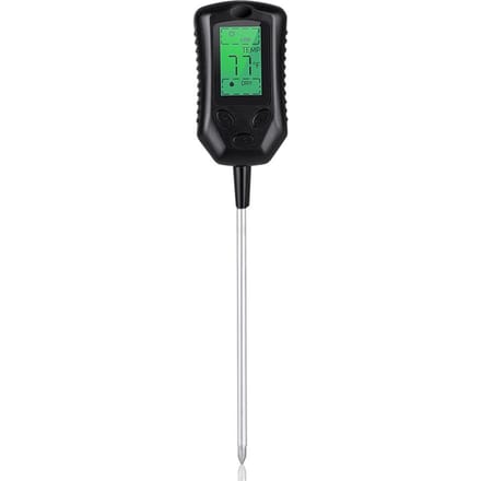 Multifunctionele, zeer nauwkeurige pH-tester voor de bodem Vochtigheid/PH/temperatuur van de bodem Intensiteit van het zonlicht zwart