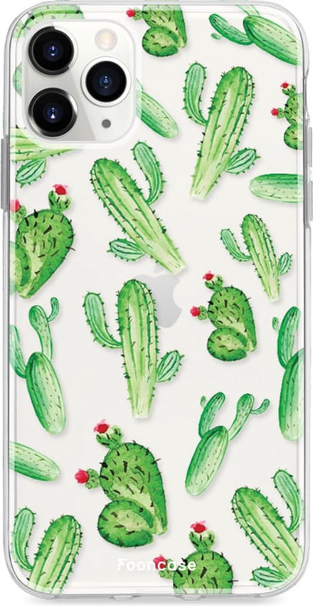 Fooncase Hoesje Geschikt voor iPhone 11 Pro Max - Shockproof Case - Back Cover / Soft Case - Cactus