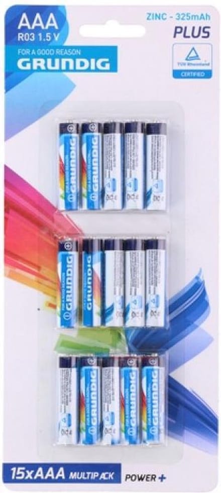 Batt zinc AAA/R03 325mah 15pc